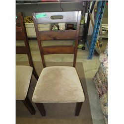 Wooden dining chair with upholstered seat