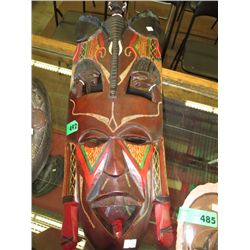 Carved wooden wall mask 24" x 10"