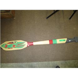 Carved native paddle "Hummingbird"