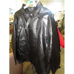 Men's large black leather jacket - New