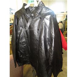Men's large black leather jacket - New