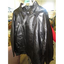 Men's large black leather jacket - New