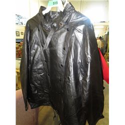 Men's large black leather jacket - New