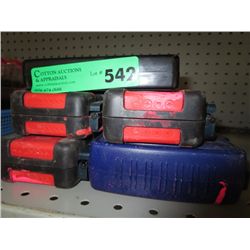 Five cases containing drill bits