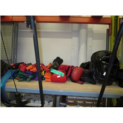 Shelf of sports gear - martial arts
