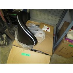 Two swivel black gas lift bar stools