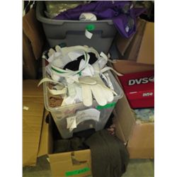 Four containers of costume parts