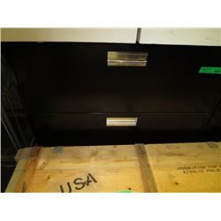 Black two drawer lateral filing cabinet