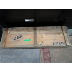 Wooden US army ammunition box