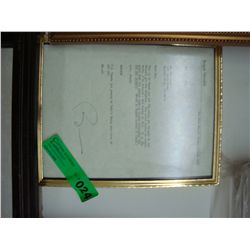 Burgess Meredith Signed letter