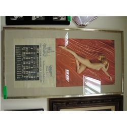 Framed 1953 Original Advertisment Calendar