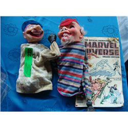 Pair Vintage Boxing Puppets & 1986 Marvel Univers