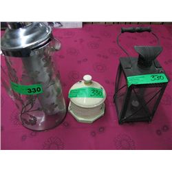 Sterling Overlaid Jug/ Hurricane Candle Lamp