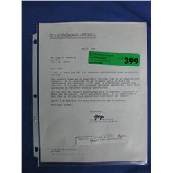 George Mitchell Signed Letter