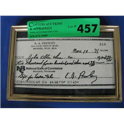 Framed Copy Elvis Presley Cheque