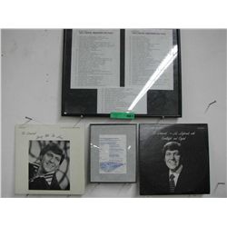 ) Ed Diamond Framed papers and 2 records