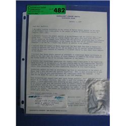 Margret Chase Smith Autograph Letter