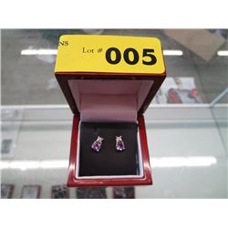 Brand new amethyst & diamond earrings