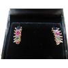 Image 2 : Sapphire, ruby emerald & diamond earrings