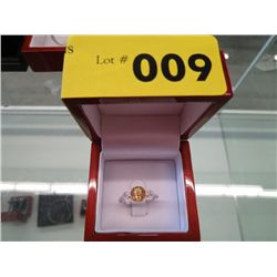 Yellow citrine gemstone ring
