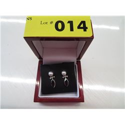 New sterling silver pearl & garnet earrings