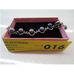 Black freshwater pearl bracelet