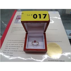 10kt gold ruby ring with 6 diamonds