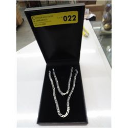 Italian .925 silver man's Figaro style necklace