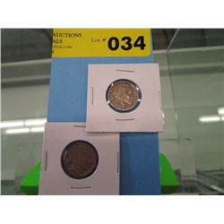 1934 & 1936 American Indian head nickels