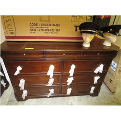 Nine drawer dresser with mirror, as is