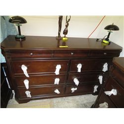 Nine drawer dresser with mirror, as is