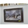 Image 1 : Framed print - Wolves in Snow by Kevin Daniel