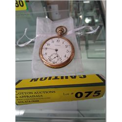Waltham pocket watch, no glass, engraved on back