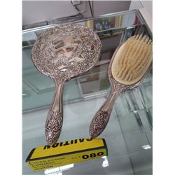 Vintage brush and mirror set