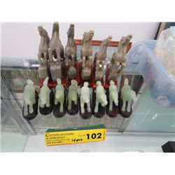 Fourteen horse statues