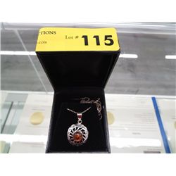 Amber pendant, round amber stone