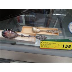 Silver plate sugar shell & silver baby spoon