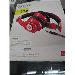 Zoro fashion earmuff style headphones, red