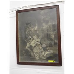 Framed vintage print 31" x 39"
