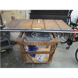 Table saw on a rolling stand
