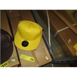Case of yellow mesh backed caps