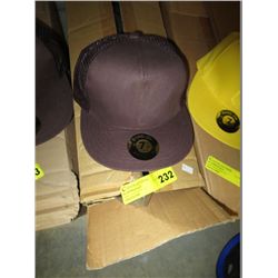 Case of brown mesh backed caps
