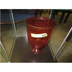 Red vase, 12" high 8" dia.