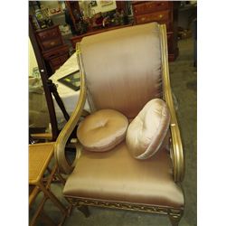 Large empress style satin upholstered chair