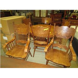 Seven piece oak table and chairs