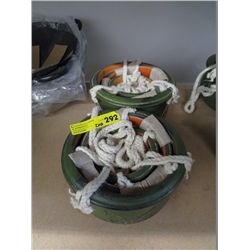 Two sets of three hanging planters