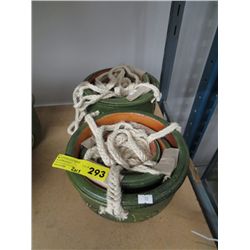 Two sets of three hanging planters