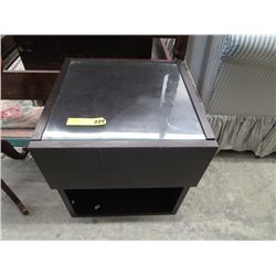 Glass top bed side table with drawer