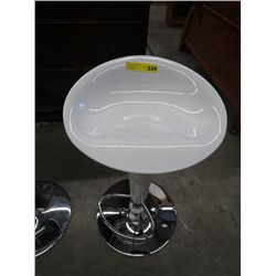 White and stainless bar stool