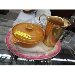 Pottery and brass